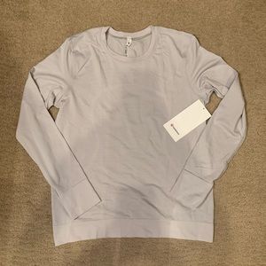 NWT! Lululemon Swiftly Relaxed Long Sleeve in Gray/white